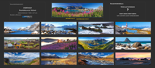 Kalender concept - NORGE - PANORAMA VIEWS